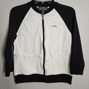 Lauren RL Active Sport Womens Coloedblock Jacket Black White Petite Size PM